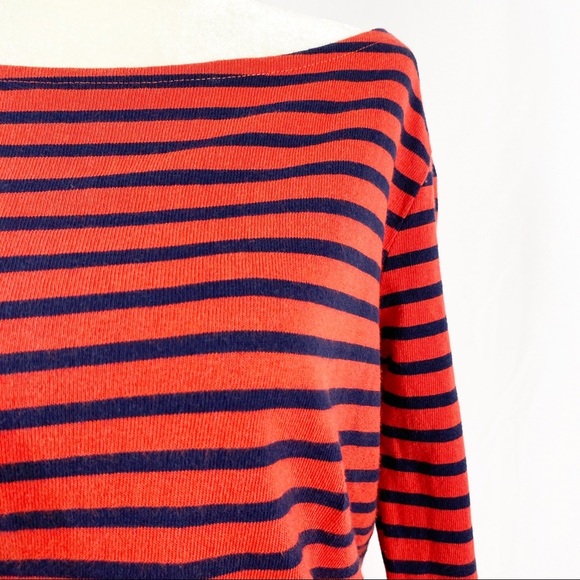 J.Crew Women’s Cuffed Boat Neck Top Striped Shirt - Picture 4 of 7